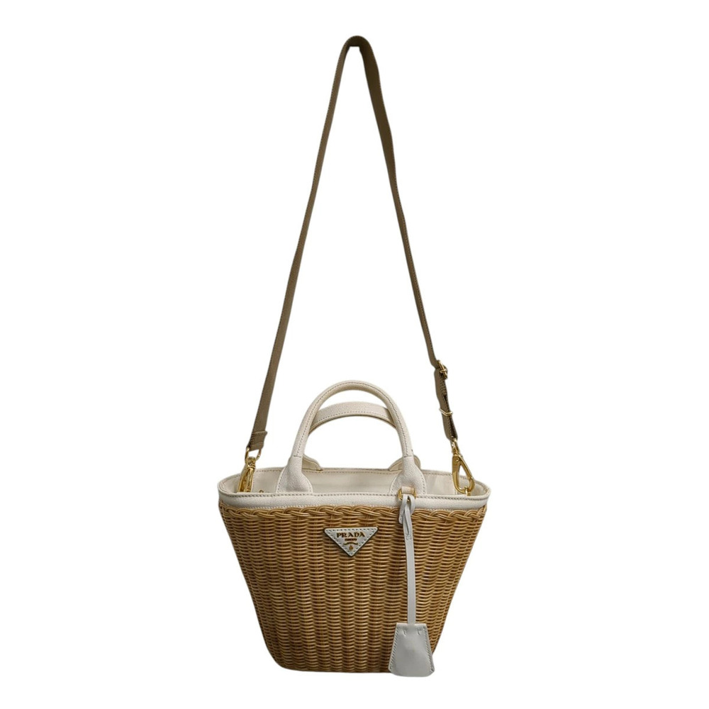 Prada Arque Vitello Daino Leather Hobo Shoulder Bag Tan